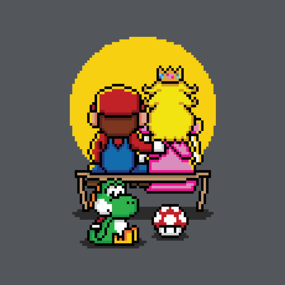 Pixel Love – Gaming Graphic T-Shirt design artwork for charcoal graphic T-shirt