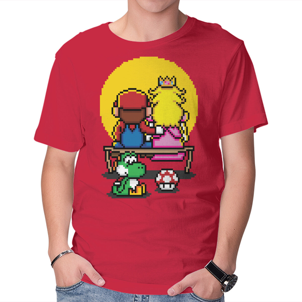 Pixel Love – Gaming Graphic T-Shirt in red, product display