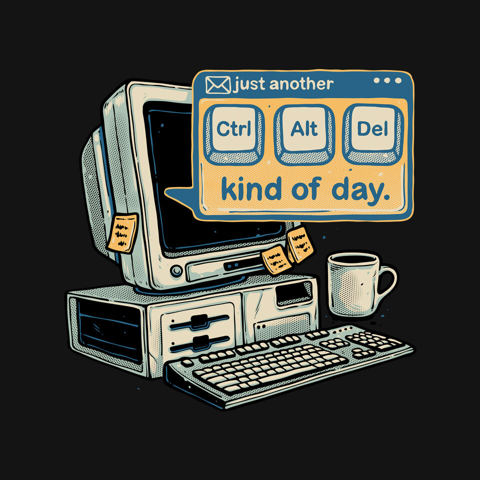 Just Another Day – Coffee Graphic T-Shirt design artwork for black graphic T-shirt