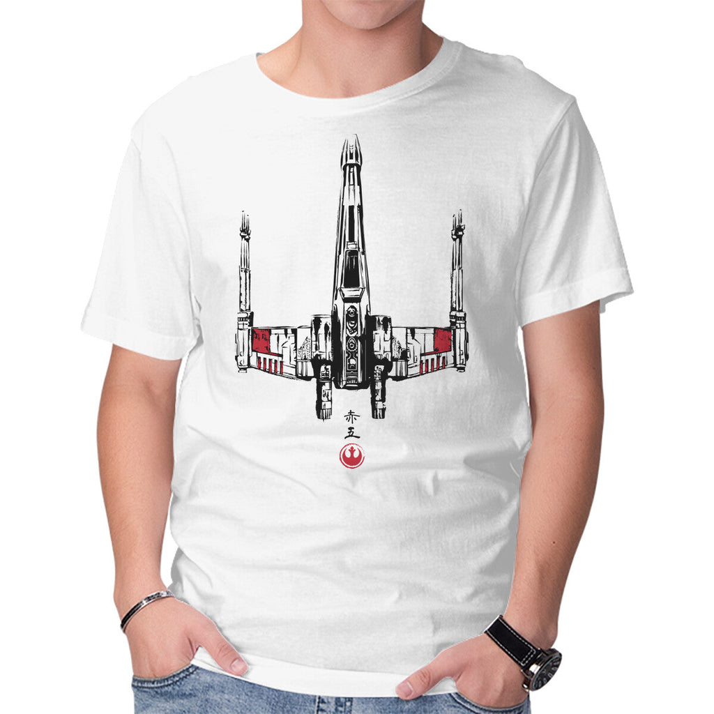 Red Five Sumi-e – Sci-Fi Graphic T-Shirt in white, product display