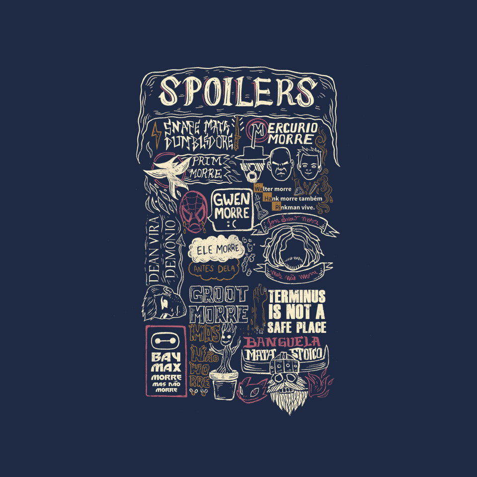 Spoilers Graphic T-Shirt design artwork for navy graphic T-shirt