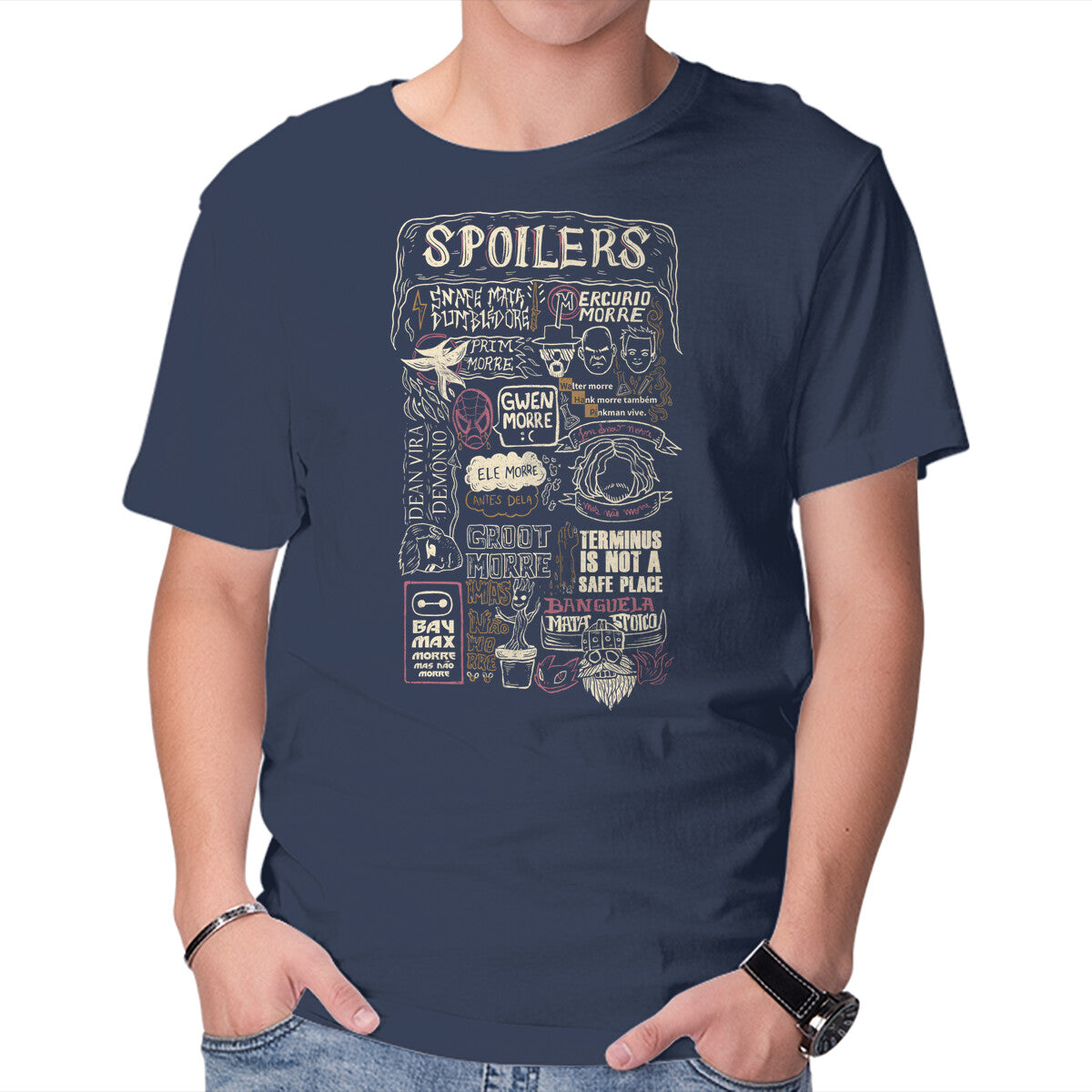 Spoilers Graphic T-Shirt in navy, product display