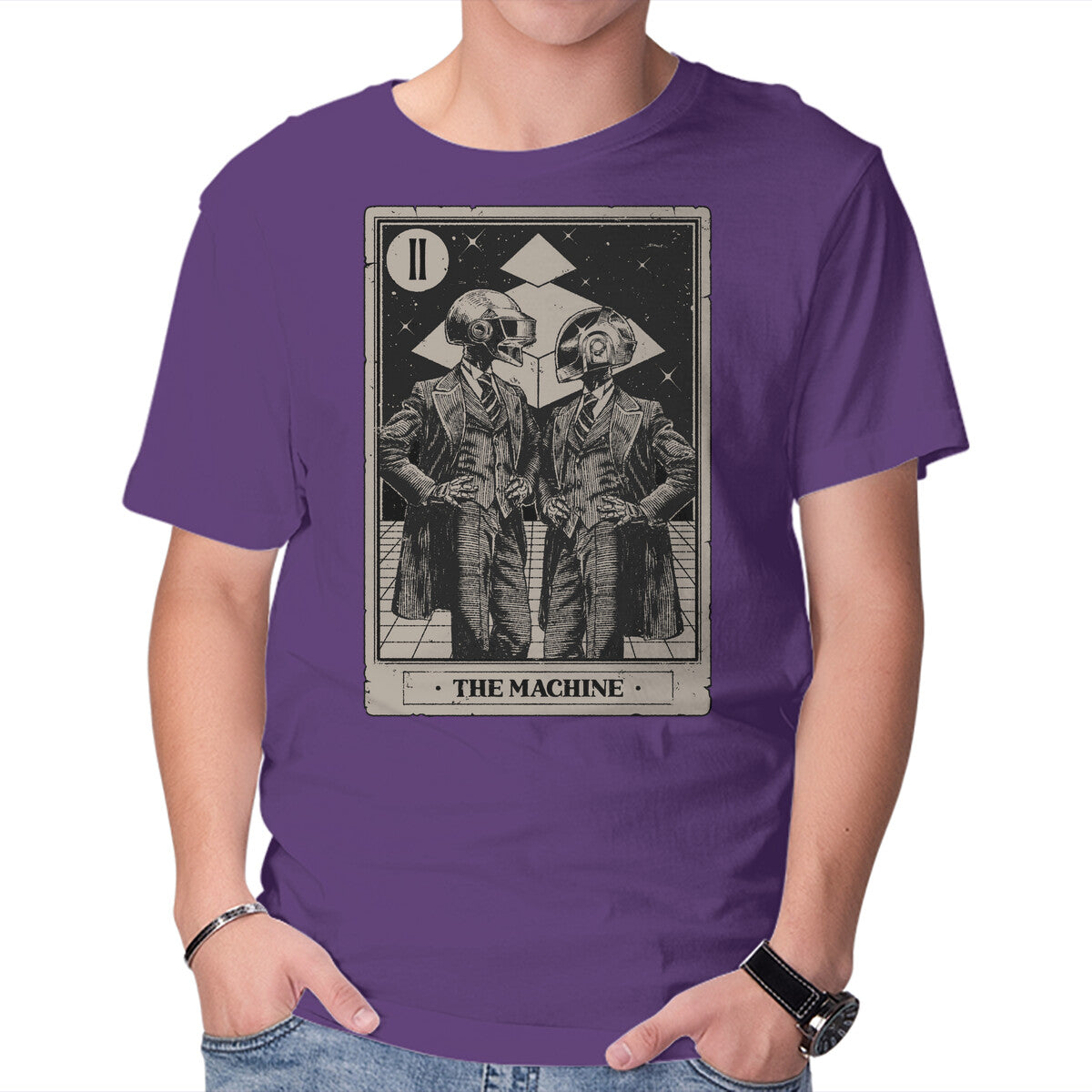 The Machine Tarot – Music Graphic T-Shirt in purple, product display