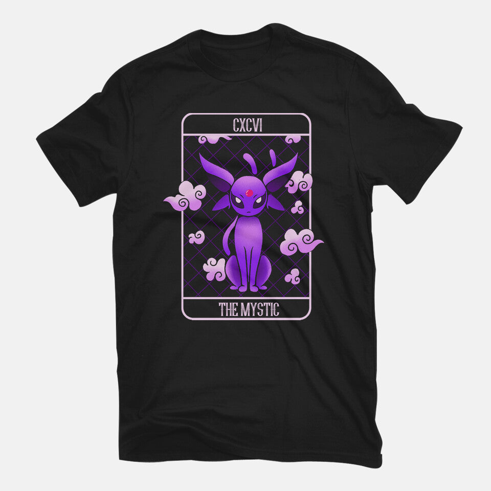 The Mystic – Anime Graphic T-Shirt in black, flat-lay product view