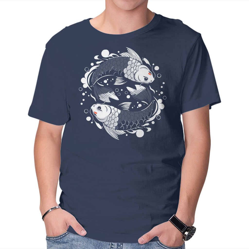 Two Carps – Animal Graphic T-Shirt in navy, product display
