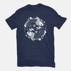 Two Carps – Animal Graphic T-Shirt in navy, flat-lay product view