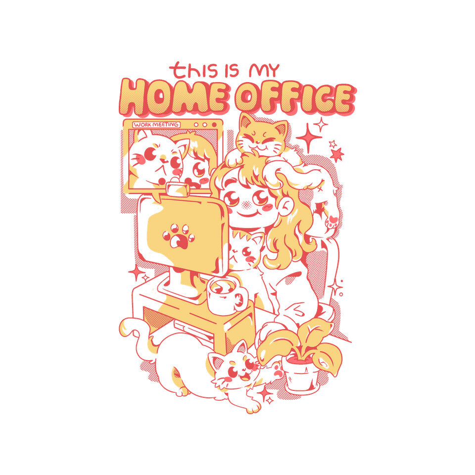 This Is My Home Office – Cat Graphic T-Shirt design artwork for white graphic T-shirt
