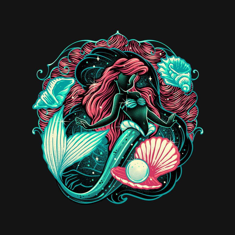 Under The Seas Of Stars – Fantasy Graphic T-Shirt design artwork for black graphic T-shirt