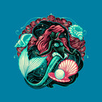 Under The Seas Of Stars – Fantasy Graphic T-Shirt design artwork for turquoise graphic T-shirt