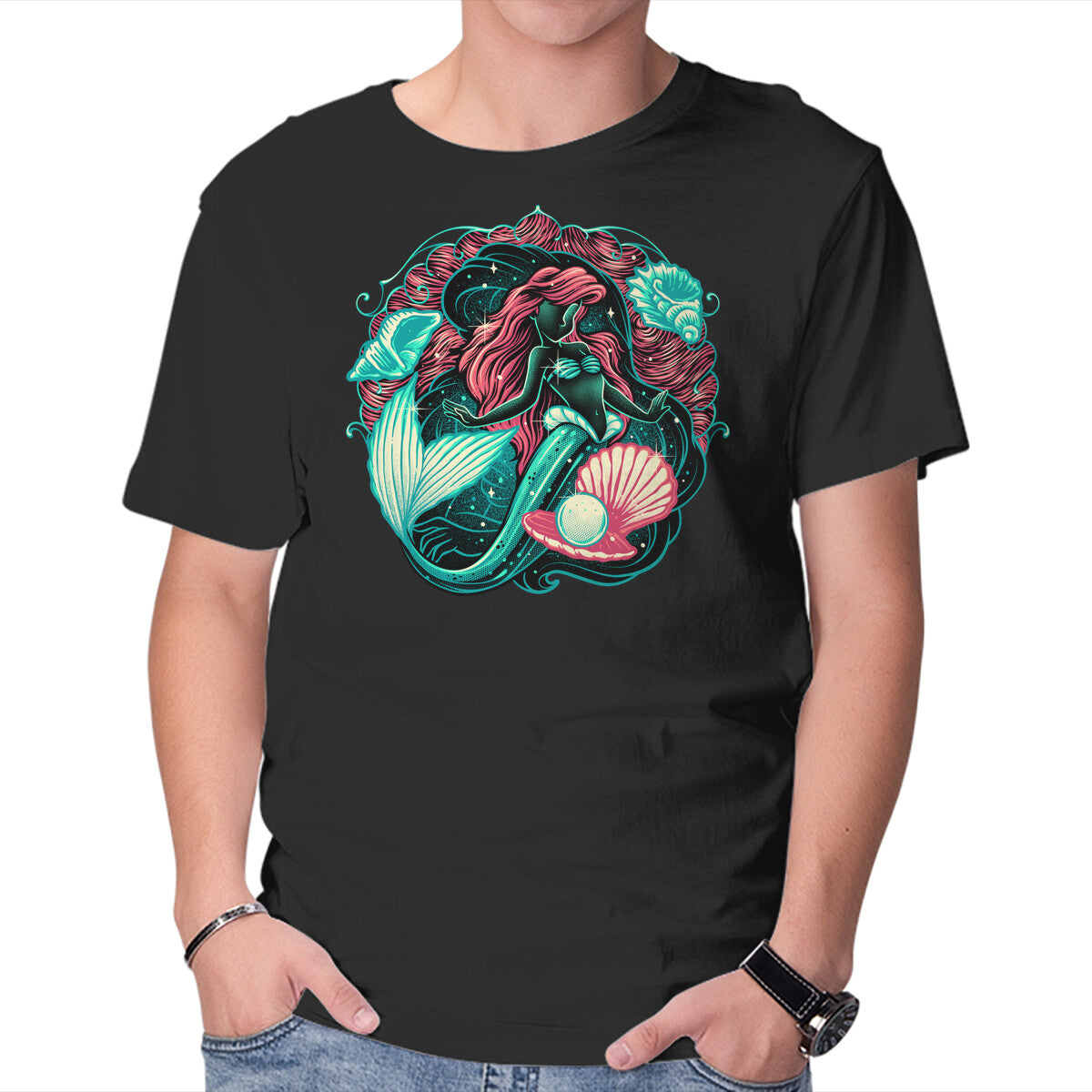 Under The Seas Of Stars – Fantasy Graphic T-Shirt in black, product display