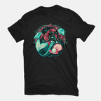 Under The Seas Of Stars – Fantasy Graphic T-Shirt in black, flat-lay product view