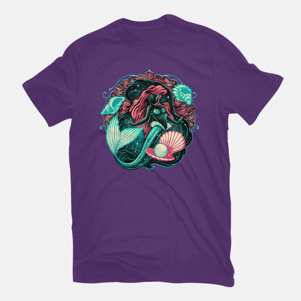 Under The Seas Of Stars – Fantasy Graphic T-Shirt in purple, flat-lay product view