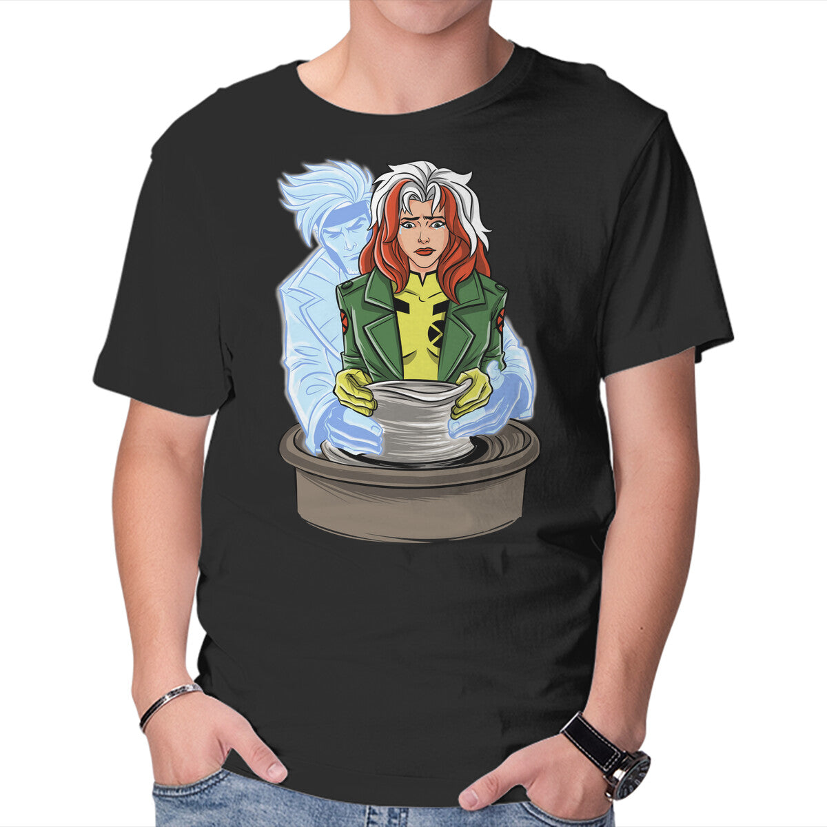 X-Ghost – Sci-Fi Graphic T-Shirt in black, product display