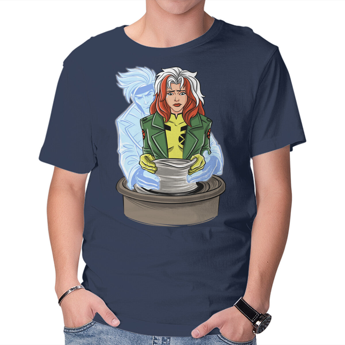 X-Ghost – Sci-Fi Graphic T-Shirt in navy, product display