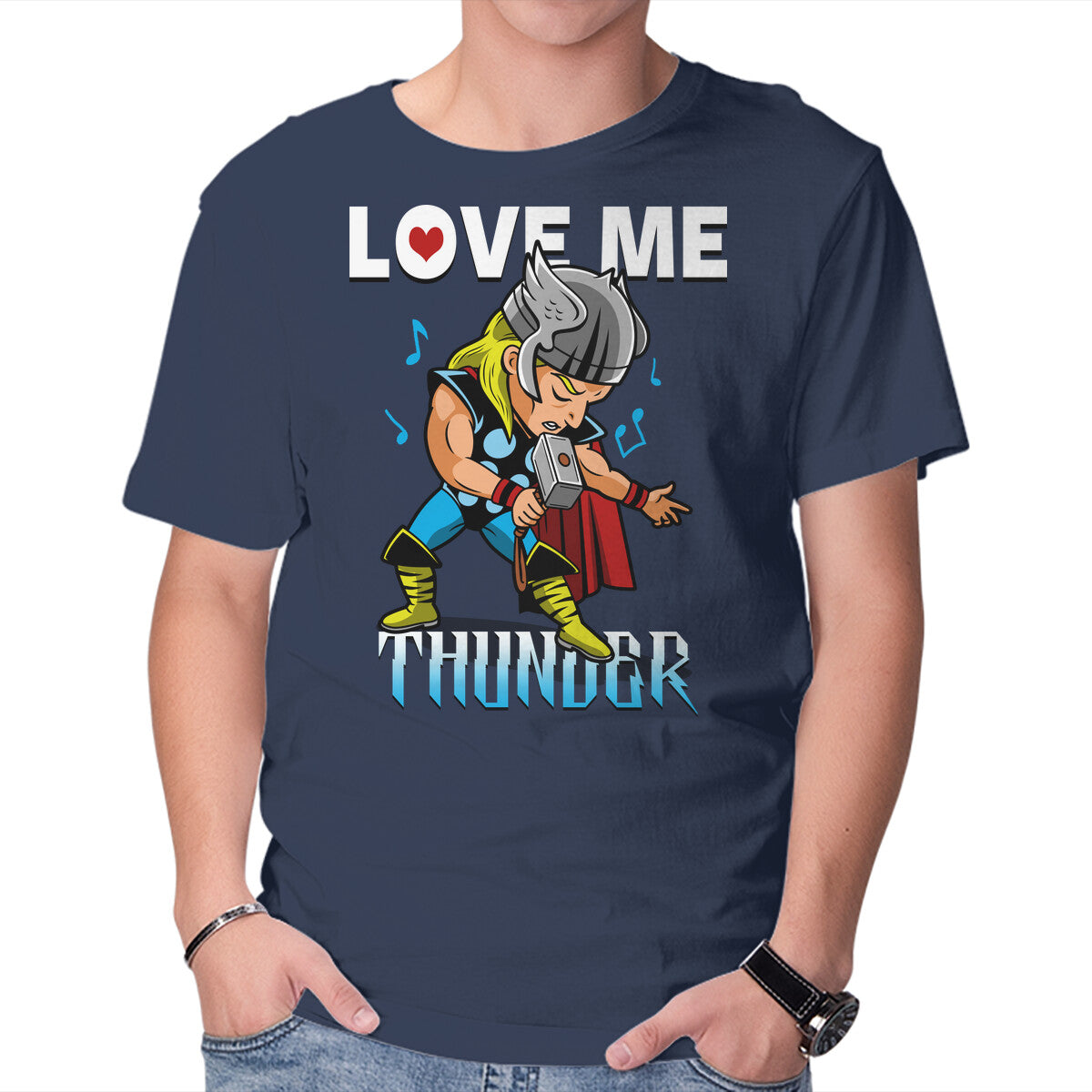 Love Me Thunder – Movie Graphic T-Shirt in navy, product display