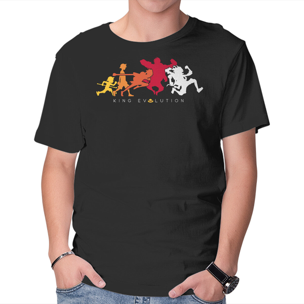 King Evolution – Anime Graphic T-Shirt in black, product display