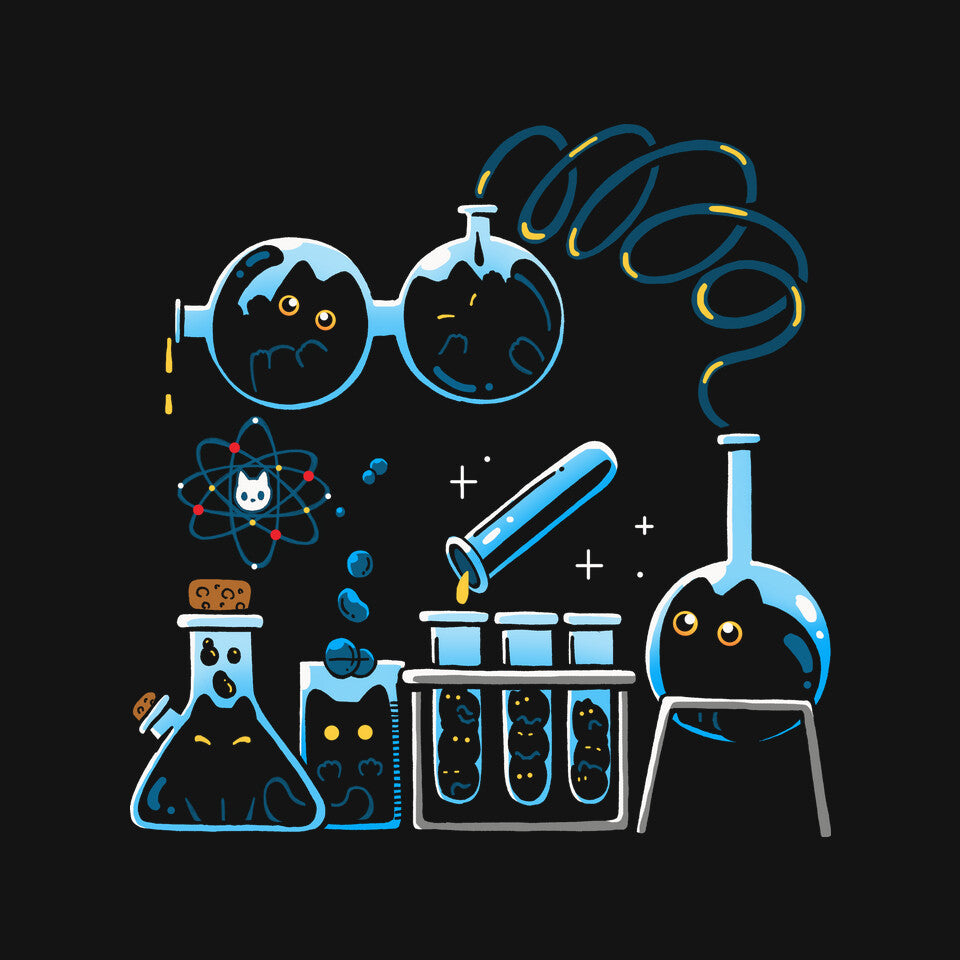 Chemical Kittens – Cat Graphic T-Shirt design artwork for black graphic T-shirt