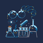 Chemical Kittens – Cat Graphic T-Shirt design artwork for navy graphic T-shirt
