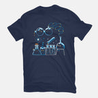 Chemical Kittens – Cat Graphic T-Shirt in navy, flat-lay product view