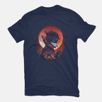 Okarun Night – Anime Graphic T-Shirt in navy, flat-lay product view
