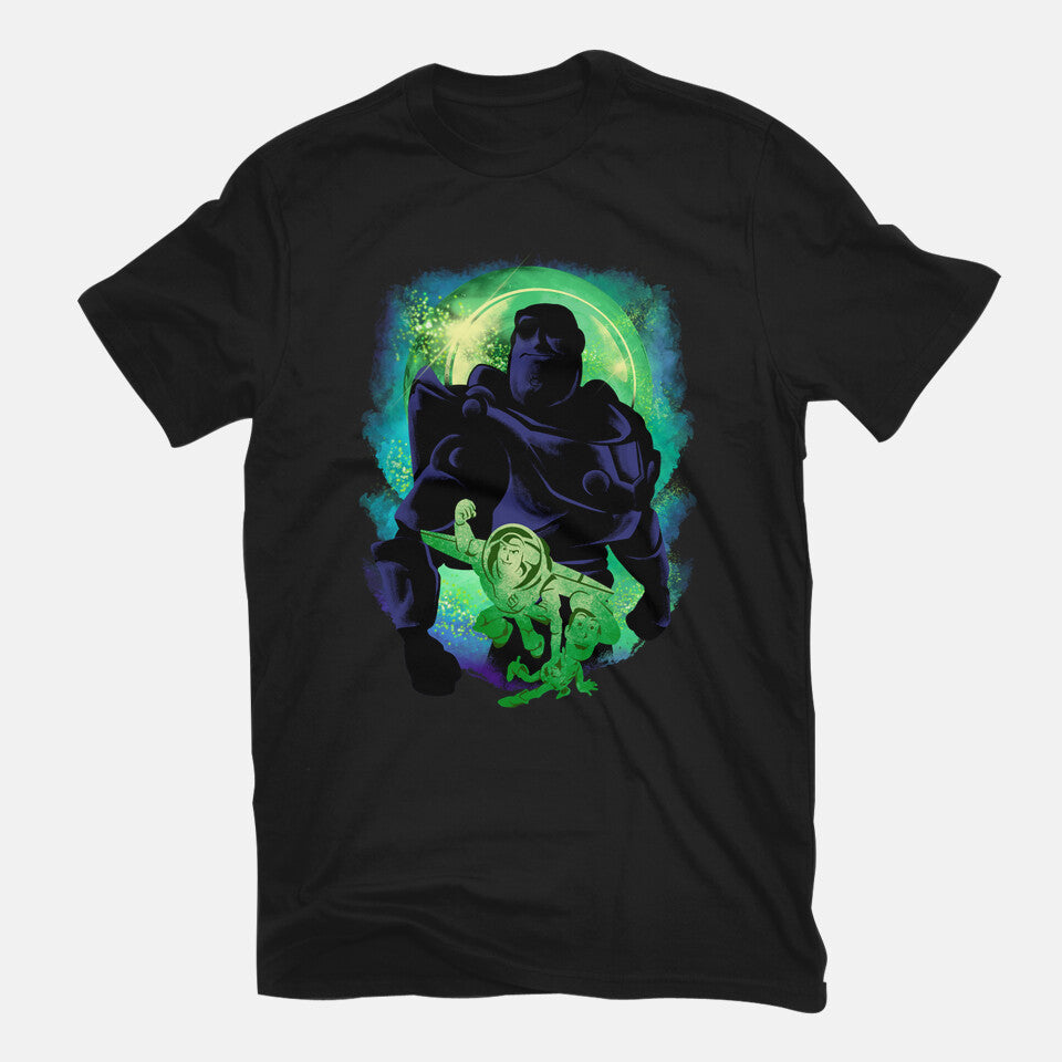 Friendship Never End – Movie Graphic T-Shirt in black, flat-lay product view