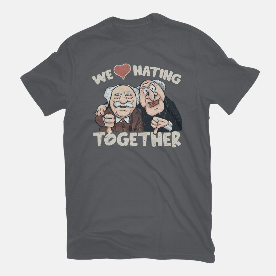 We Love Hating Together – Movie Graphic T-Shirt in charcoal, flat-lay product view