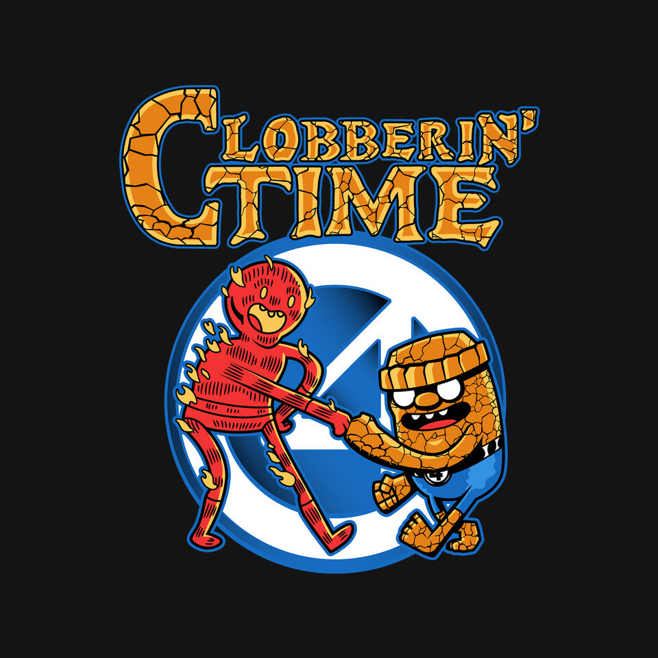 Clobberin Time – Fantasy Graphic T-Shirt design artwork for black graphic T-shirt