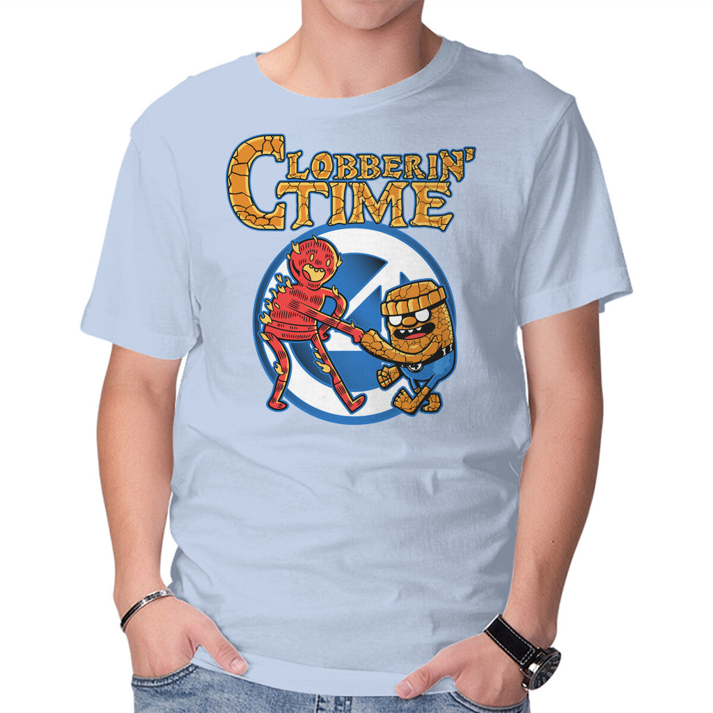 Clobberin Time – Fantasy Graphic T-Shirt in blue, product display