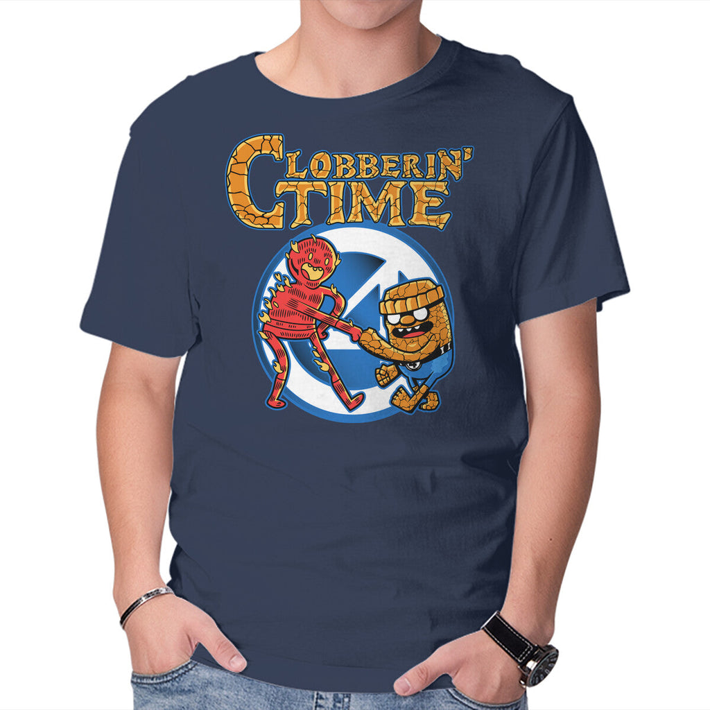 Clobberin Time – Fantasy Graphic T-Shirt in navy, product display