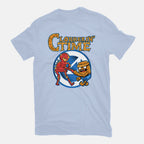 Clobberin Time – Fantasy Graphic T-Shirt in blue, flat-lay product view