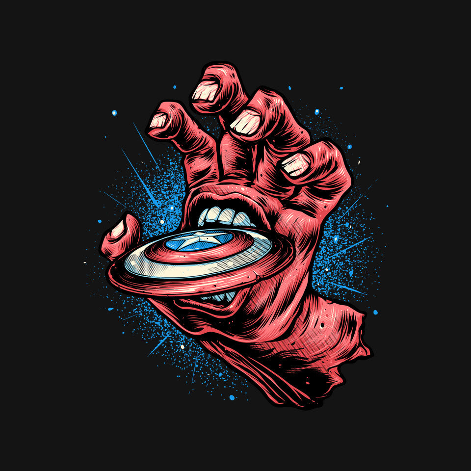 Big Red Hand – Sci-Fi Graphic T-Shirt design artwork for black graphic T-shirt
