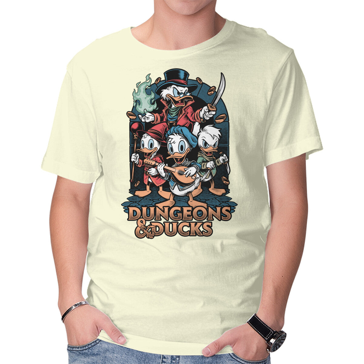 Dungeons And Ducks Cartoon – Gaming Graphic T-Shirt