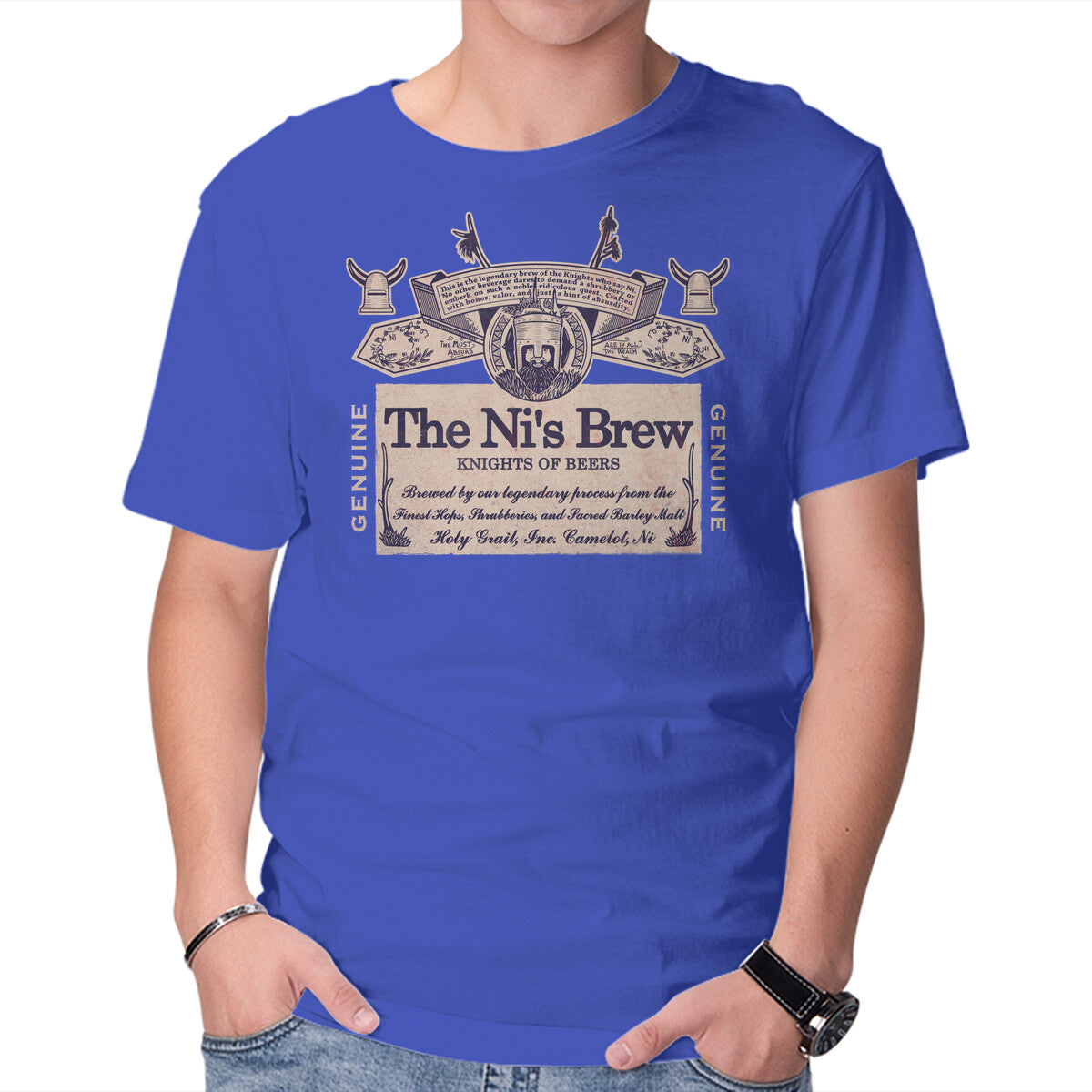 The Ni's Brew – Movie Graphic T-Shirt in royal blue, product display