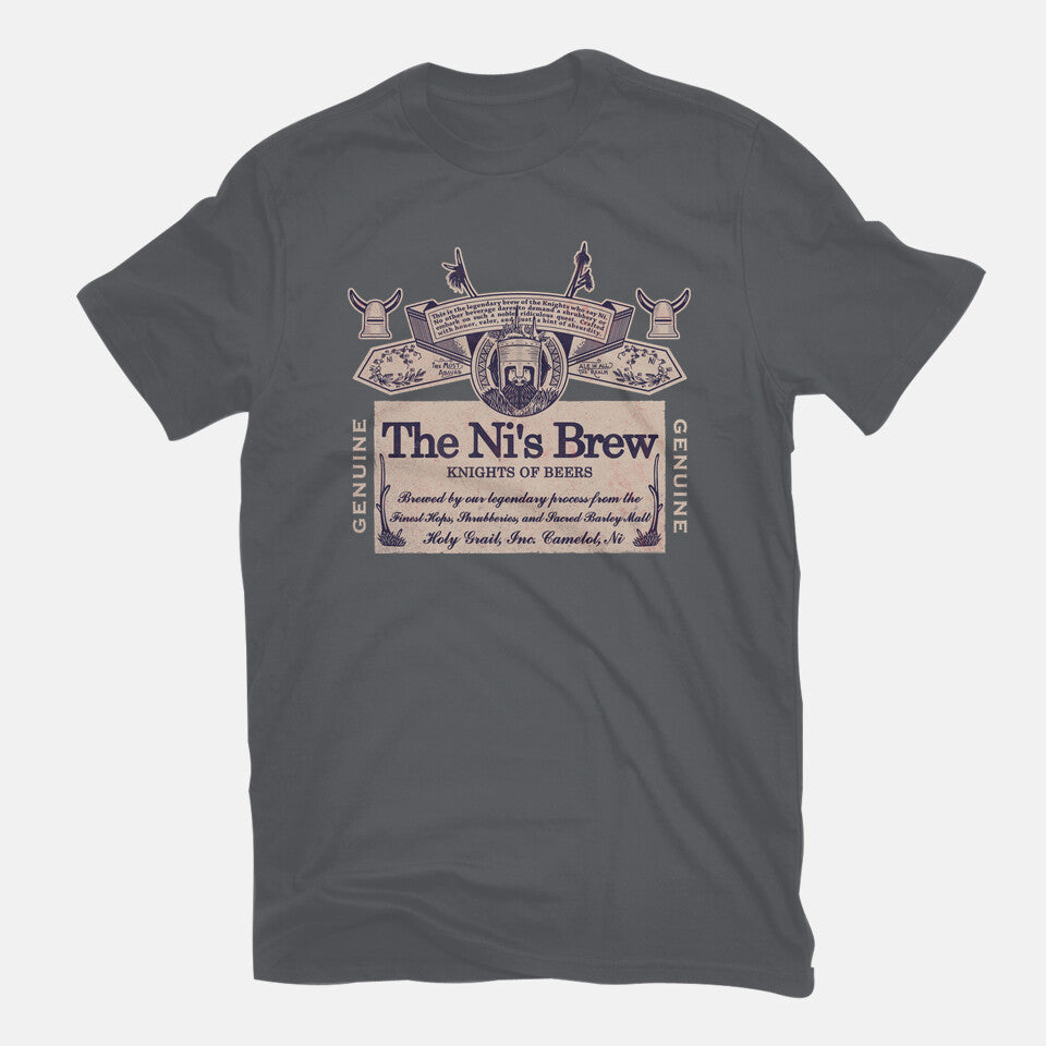 The Ni's Brew – Movie Graphic T-Shirt in charcoal, flat-lay product view
