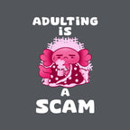 Adulting Is A Scam – Coffee Graphic T-Shirt design artwork for charcoal graphic T-shirt