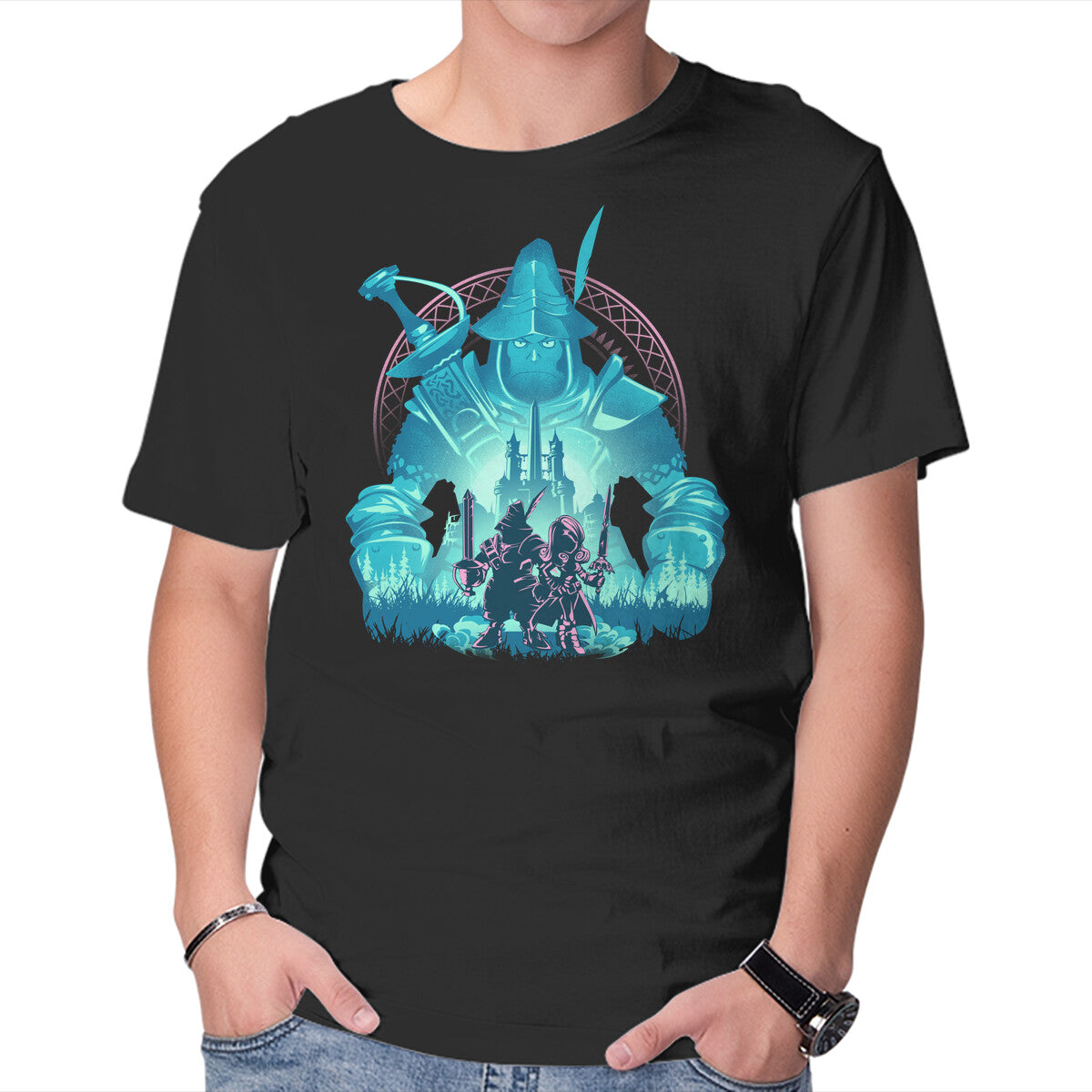 Captain Of The Knights Of Pluto – Gaming Graphic T-Shirt in black, product display