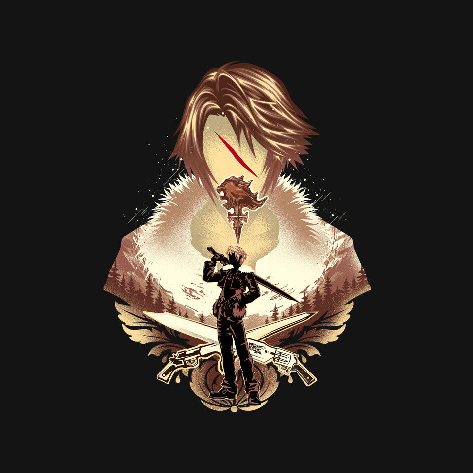 Balamb Elite Mercenary – Gaming Graphic T-Shirt design artwork for black graphic T-shirt