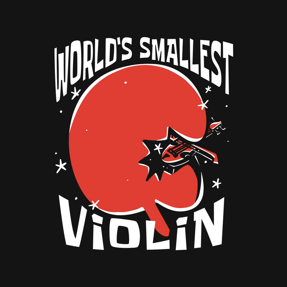 World's Smallest Violin – Music Graphic T-Shirt design artwork for black graphic T-shirt