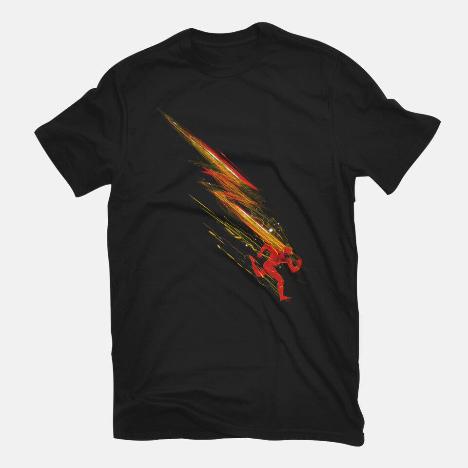 Flashy – Sci-Fi Graphic T-Shirt in black, flat-lay product view