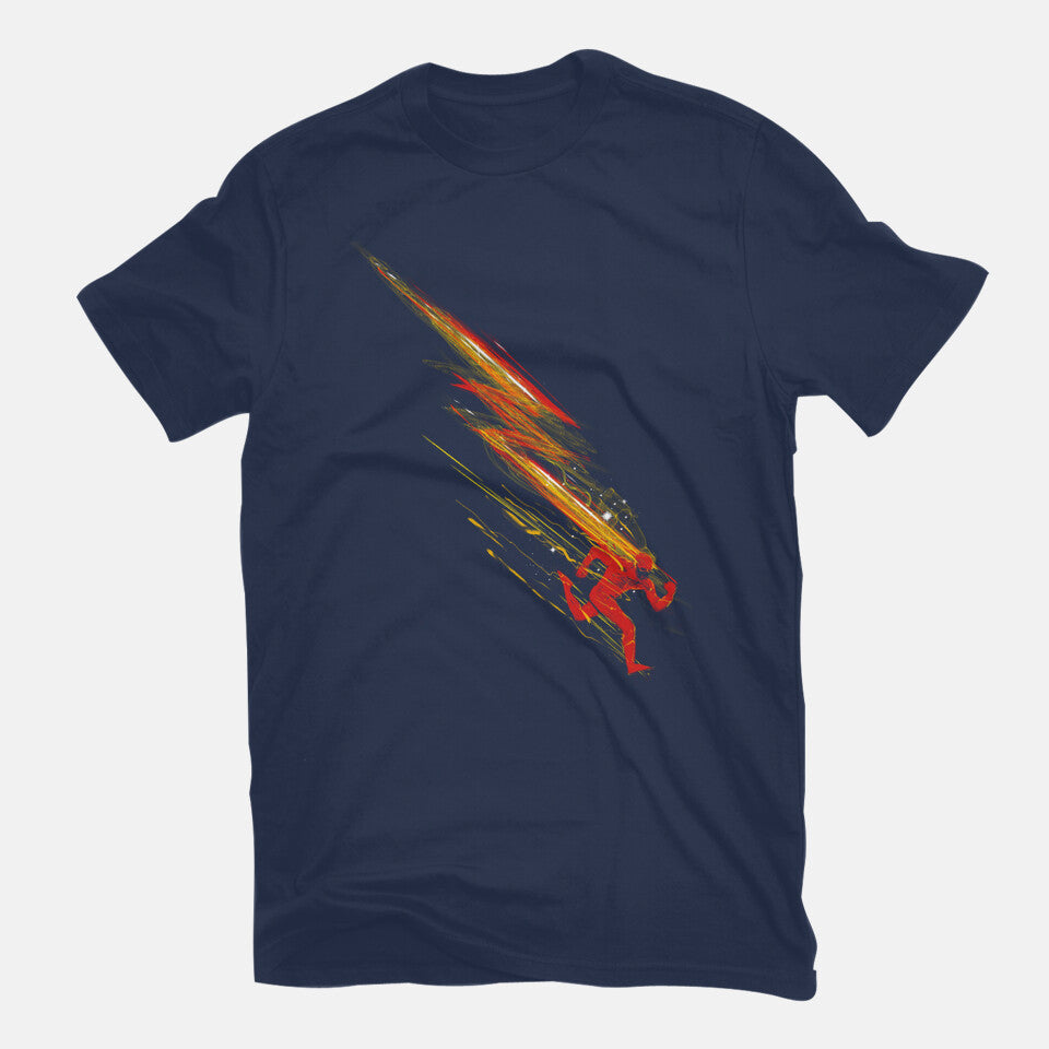 Flashy – Sci-Fi Graphic T-Shirt in navy, flat-lay product view