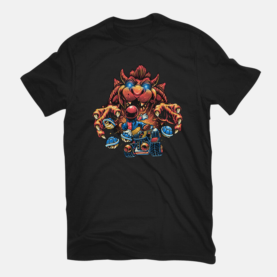 Against The Final Boss – Gaming Graphic T-Shirt in black, flat-lay product view