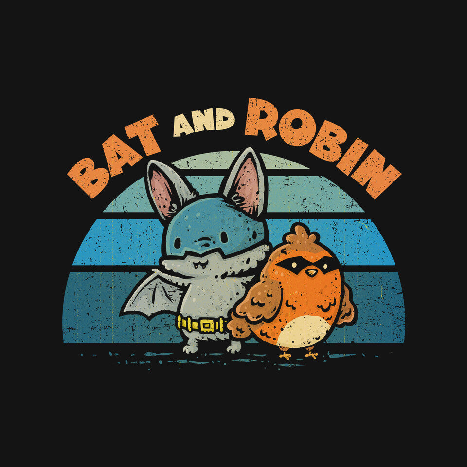 Bat And Robin – Movie Graphic T-Shirt design artwork for black graphic T-shirt