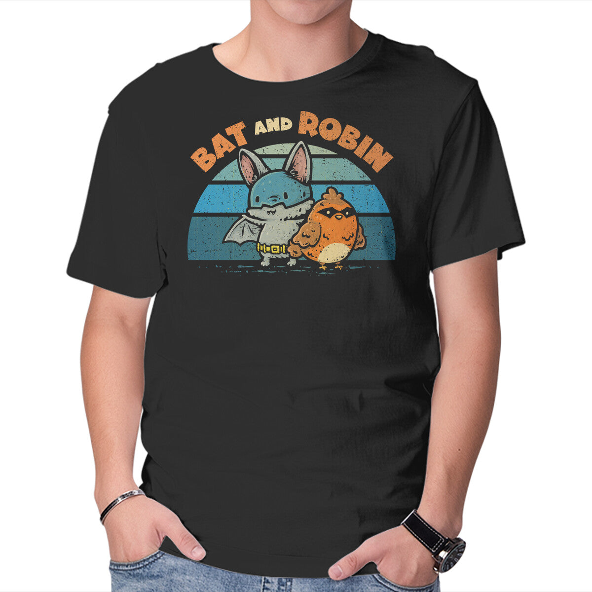 Bat And Robin – Movie Graphic T-Shirt in black, product display