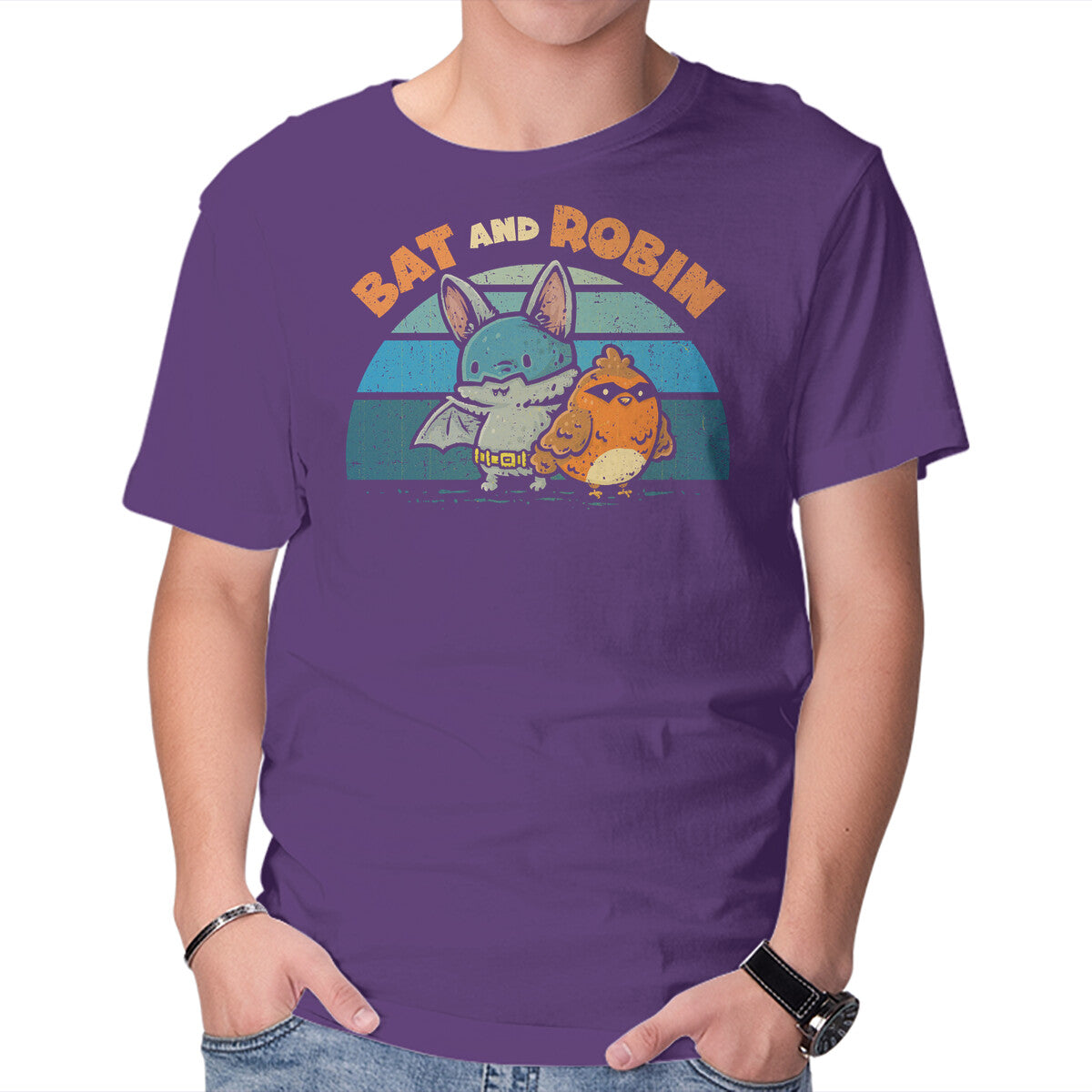 Bat And Robin – Movie Graphic T-Shirt in purple, product display