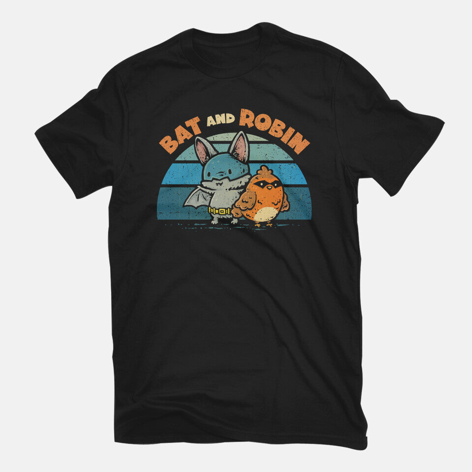 Bat And Robin – Movie Graphic T-Shirt in black, flat-lay product view