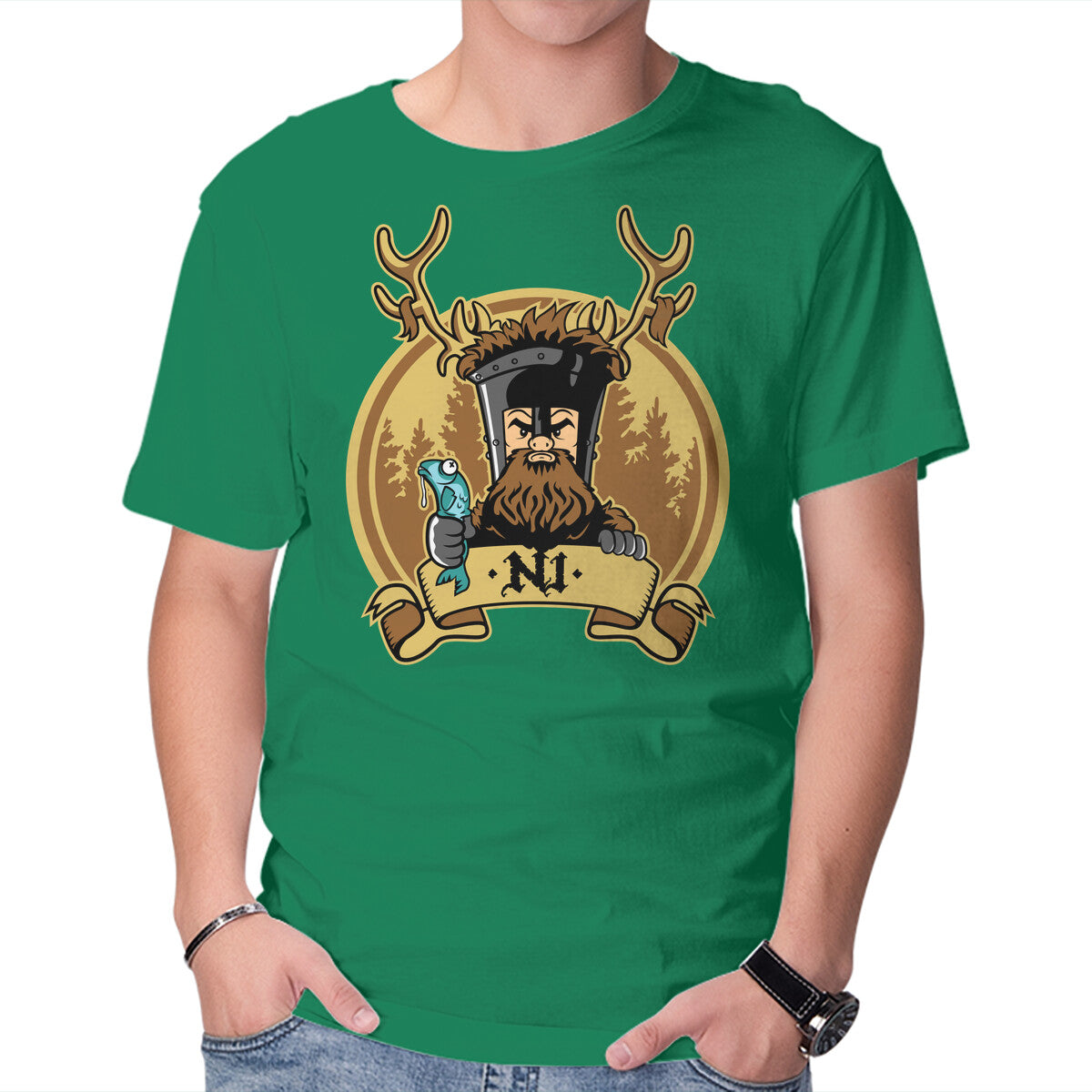Ni Knight – Movie Graphic T-Shirt in green, product display