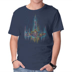 Neon X-Wing – Sci-Fi Graphic T-Shirt in navy, product display