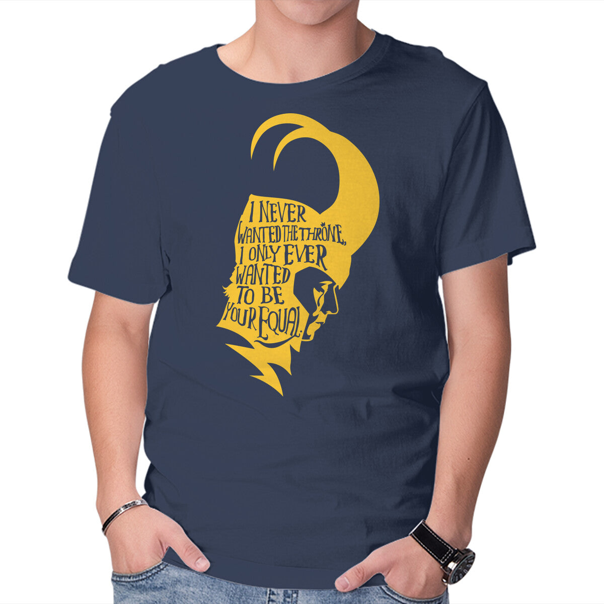 Your Equal – Movie Graphic T-Shirt in navy, product display