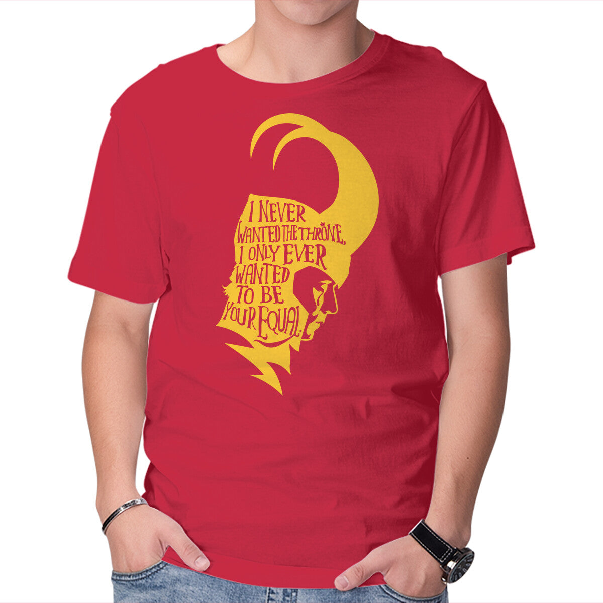 Your Equal – Movie Graphic T-Shirt in red, product display