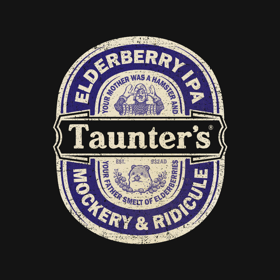 Elderberry IPA – Movie Graphic T-Shirt design artwork for black graphic T-shirt